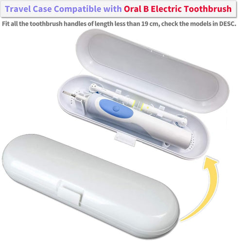 Electric Toothbrush Travel Case for Oral-B Toothbrushes - 4 Pcs Toothbrush Head Covers Compatible with Oral B Electric Toothbrush Heads (White)...