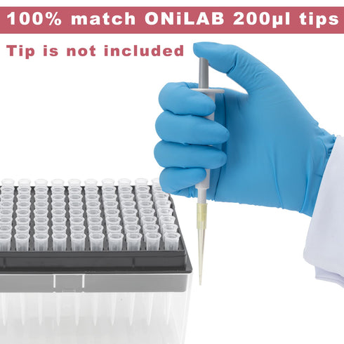 ONiLAB Mini Fixed Volume Pipette Manual Single Channel Pipettor, Laboratory Micro Pipette ?Micropipette Volume 200?l Gray...