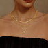 MBW Gold Layered Set Necklaces for Women, Dainty 14K Gold Plated Layered CZ Pendant Necklaces Simple Gold Herringbone Snake Choker Cuban Link Pape...