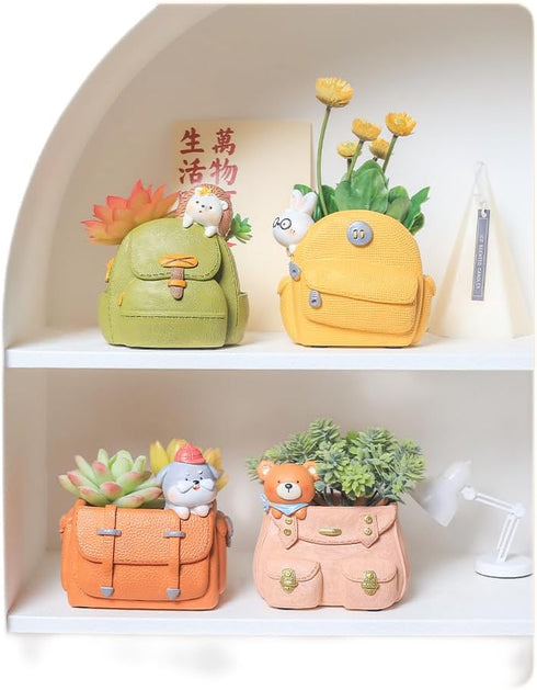 Succulent Pots with Creative Plants Flower Pot Bag Hedgehog Planter Decor Cute Planters Animal Planter Garden Living Room Desk Ornaments Cactus Gi...