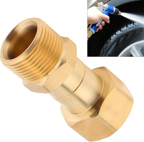 Pressure Washer Swivel Fitting, M22 14mm Pressure Washer Gun Swivel Brass Pipe Fitting for Cleaning Machine, 4500 PSI...