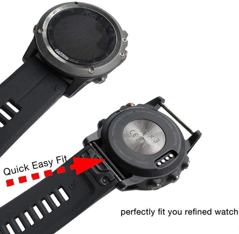 Fenix 5X Plus Silicone Watch Band,YOOSIDE 26mm Quick Fit Silicone Sport Waterproof Replacement Watch Band Strap Garmin Fenix 5X/5X Plus /D2 Charli...