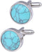 Dome Natural Turquoise Stone Cufflinks Jewelry for Men Stainless Steel Classic Tuxedo Shirt Unique Business Wedding...