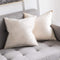 MIULEE Pack of 2 Decorative Velvet Throw Pillow Cover Soft Pillowcase Solid Square Cushion Case for Sofa Bedroom Car 20x20 Inch 50x50 Cm Cream Whi...
