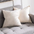 MIULEE Pack of 2 Decorative Velvet Throw Pillow Cover Soft Pillowcase Solid Square Cushion Case for Sofa Bedroom Car 20x20 Inch 50x50 Cm Cream Whi...