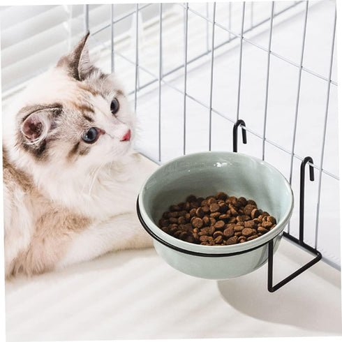 1 Set Hanging Pet Bowl Hanging Kennel Water Bowl Puppy Cages Pet Feeder Cat Accessories Dog Dish Food Bowl with Rack Raised Pet Bowl Pain Crate Ce...