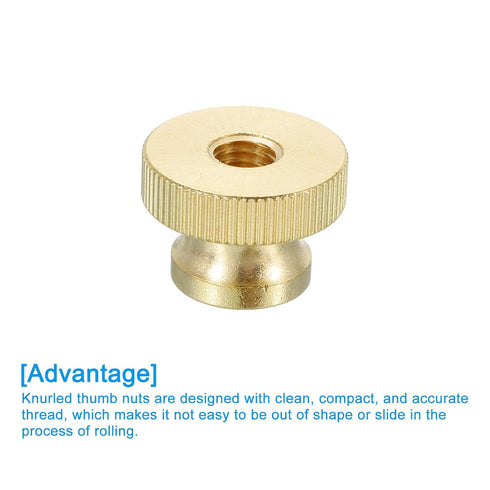 uxcell Knurled Thumb Nuts, 3Pcs M8 x D23mm x H16mm Brass High Head Through Hole with Collar High Head Through Hole Round Knobs Fasteners for 3D Pr...