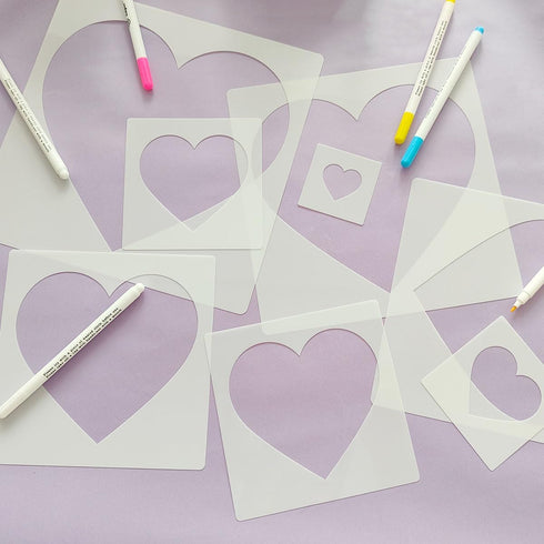 8 PCS Large Heart Stencil, Heart Stencils Different Sizes, Heart Template, Heart Template Stencil, Large Heart Stencil, Heart Stencils for Paintin...