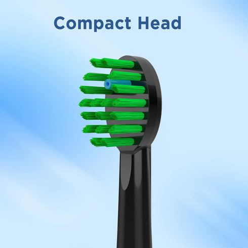 Replacement Toothbrush Heads for All Waterpik Sonic Fusion Models (SF-01, SF-02, SF-03, and SF-04 Series), Compact, with Covers, 10 Count, Black...