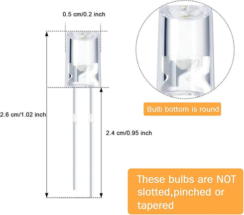 Mudder 60 Pcs LED 5mm Outdoor String Lights Replacement Bulbs Energy Efficient LED Patio Wire Light Set Connectable Home Decor Light Bulb for Wedd...