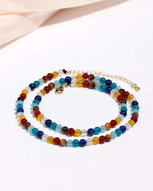 Jewever 7 Chakra Gemstone Beaded Necklaces for Women Healing Crystal Anxiety Relief Items Meditation Balance Strand Jewelry for Women...