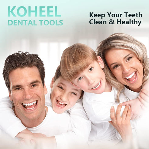 KOHEEL Toothpicks Pocket Set, Reusable Dental Floss Picks Kit, Stainless Steel Teeth Cleaning Tools, Tooth Picker, Oral Hygiene Kit with Holder (7...