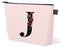 Initial Letter J Makeup Bag for Women Girl, A-Z Personalized Makeup Bag Pink Monogram Cosmetic Bag, Custom Graduation Nurse Week Gift Birthday Bri...