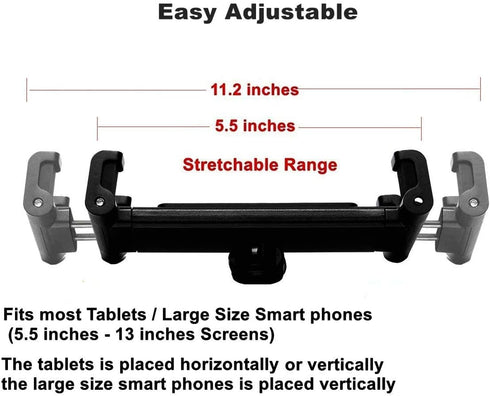 Tablet Mount Holder for Music Microphone Mic Stand,Exercise Spin Bike,Treadmill,Stationary Bicycle,Elliptical,Stroller,Golf Cart,Boat,Wheelchair, ...