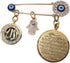 muslim islam AYATUL KURSI Allah Turkish evil eye hamsa hand of fatima Stainless Steel brooch pin...
