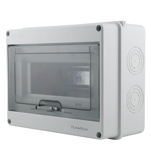 8 Way Circuit Breakers Box Distribution Protection Box with DIN Rail, Transparent Cover ABS Waterproof Breaker Box IP65 for Miniature Circuit Brea...