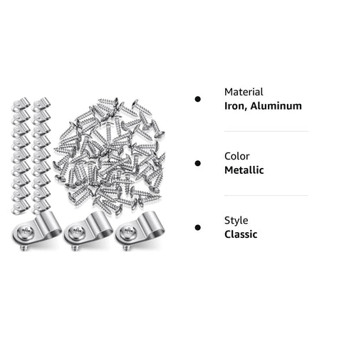 60 Pcs Wire Fence Clips Fence Wire Clamps Cattle Panel Clamps with 60 Pcs Screws Aluminum Mounting Clips for Vinyl, Wood or Metal Fence...