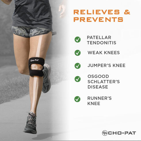 Cho-Pat Dual Action Double-Layer Adjustable Knee Strap, Pain Relief for Chondromalacia, Osgood Schlatter’s, Tendonitis, and Meniscus Tears, Large...