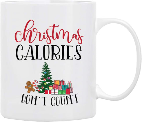 BLUE RIBBON Christmas Coffee Mug, '' Christmas Calories Don't Count'', in Decorative Box,11 Oz...
