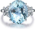 Rhinestone Butterfly Ring Natural Topaz Stone Crystal Engagement Ring Charm Gemstone Ring ,Sea Blue,Size 10...