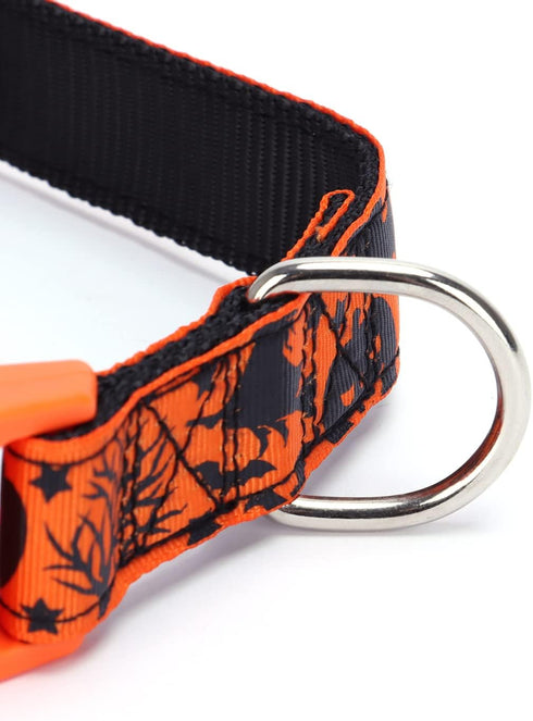 Dog Collar for Small Medium Large Dogs, Adjustable Soft Puppy Collars with Quick Release Buckle Walking Running Training (L, Pumpkin)...