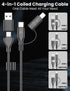 Coiled USB C Cable, 3FT, USB C and Lightning Cable 2 in 1 iPhone 15 Car Charger Cord, 60W Fast Charging Cable for iPhone 15/15 Pro/15 Pro Max, Sam...
