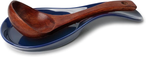 GDCZ Porcelain Spoon Rest - Large Spoon Holder Utensil Rest for Kitchen Counter Stove Top, Navy...