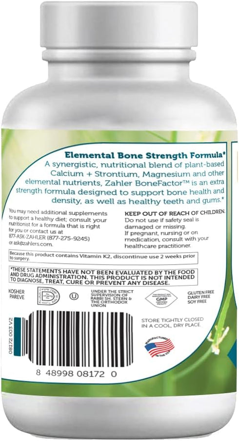 Zahler Bonefactor, Bone Strength Supplement containing Calcium, Vitamin D, Vitamin K and Magnesium, Certified Kosher, 120 Tablets...