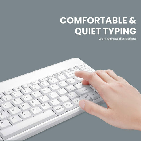 Perixx PERIBOARD-409WU US, Wired USB Mini Keyboard - White - US English...