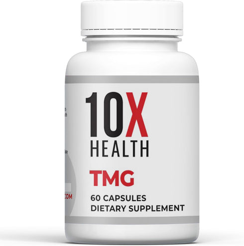 10X Health TMG Supplements - Trimethylglycine Amino Acid as Betaine Anhydrous for Liver Support, Energy, Heart Health, & to Regulate Homocysteine ...
