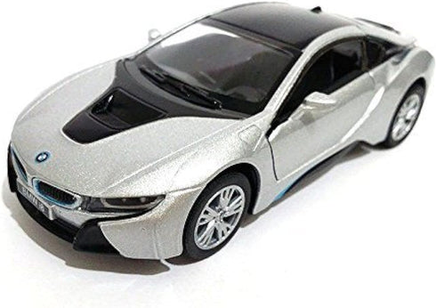 Kinsmart New 1:36 Display - Silver Color BMW I8 Diecast Model Car...