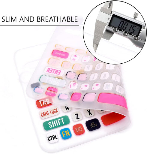 WYGCH- Ultra Thin Silicone Keyboard Cover Compatible with Logitech K480 Multi-Device Keyboard Protcetive Skin-Creative Rainbow Font...