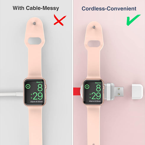 i.VALUX Travel Charger for Apple Watch, Portable Magnetic iWatch Wireless Charger, Cordless USB Fast Charging Compatible with Apple Watch Series 8...