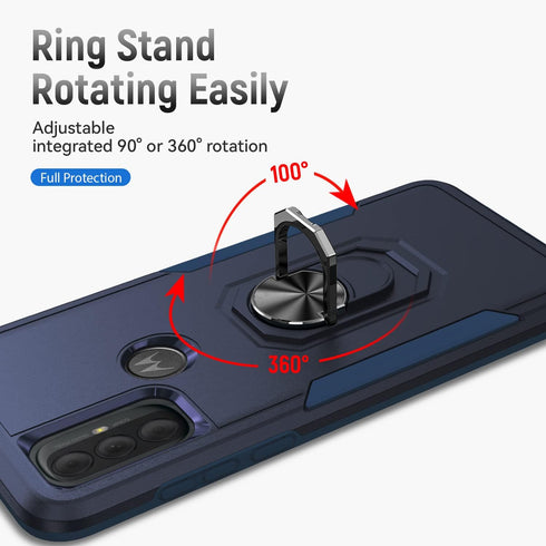 for Moto G Power 2022 Case G Pure Case with Kickstand Armor Magnetic Ring Rugged Protective Military Grade Shockproof Case for G Power 2022 G Pure...