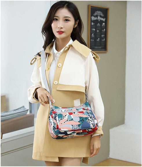 Women Shoulder Handbag Nylon Multi-Pocket Crossbody Purse Bags for Women Travel Shoulder Bag for Travel/Shopping/Hiking...