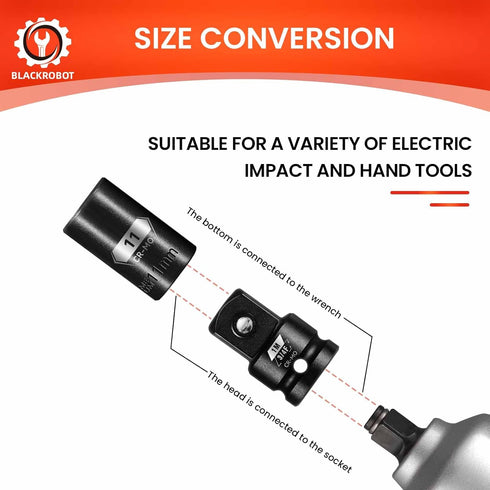 3/4”F To 1”M Impact Socket Adapter, Cr-Mo Steel Exceeds ANSI Standards, Square Drive Reducer for Impact Driver Wrench...
