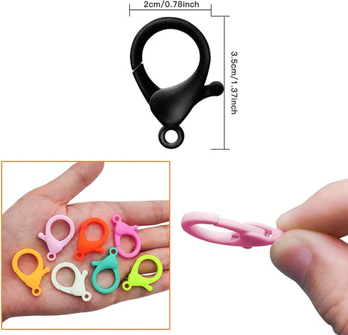 60Pcs Hard Plastic Lobster Claw Clasps Clip,12Colors Jewelry Necklace Clasps Metal Alloy Lobster Clasps?Curved Clip Fastener Hook for for DIY Jewe...