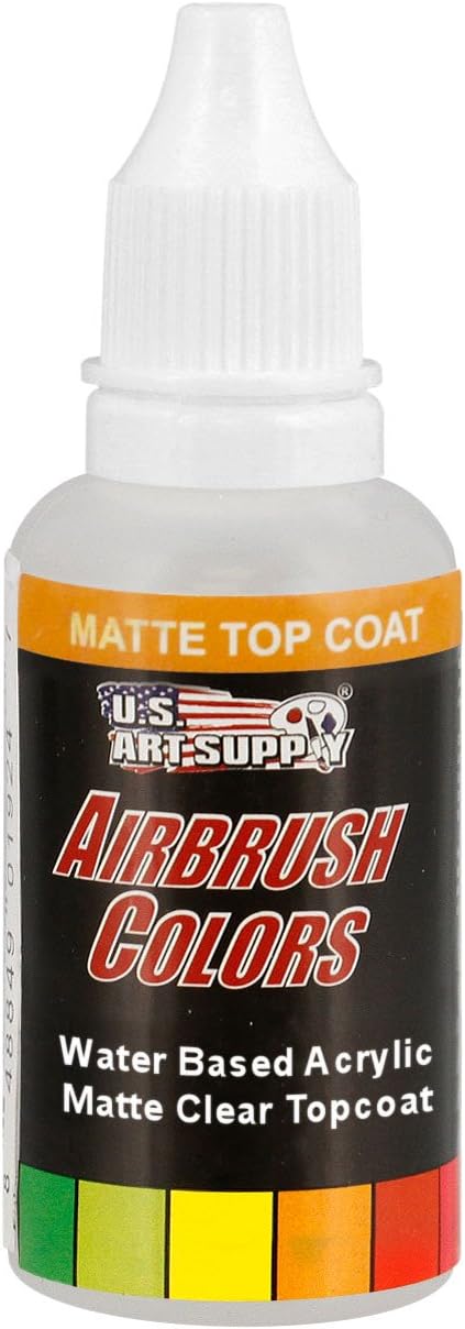 US Art Supply Clear Matte Topcoat Acrylic Airbrush Paint, 1 oz....