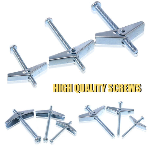 Swpeet Assorted 24 Pcs Toggle Bolt and Wing Nut Kit for Hanging Heavy Items on Drywall - 1/8 Inch, 3/16Inch, 1/4Inch...