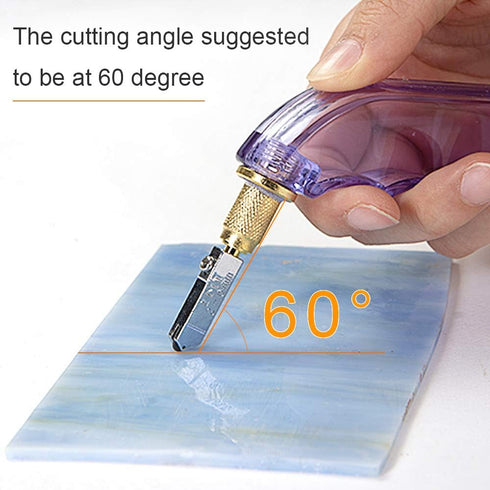 IMT Pistol Grip Oil Feed Glass Cutter Tungsten Carbide, Professional Stained Glass Cutting Tool with 2 Replaceable Head and Oil Reservoir- 2mm-12m...