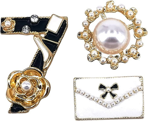 Celebrity Designer Inspired Flower Brooch Pin Gift Set Jewelry For Wedding Party...