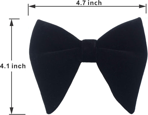 Justar Mens Pre-Tied Bow Tie Tuxedo Oversized Velvet Bowtie Cufflinks Hankie Combo Sets...