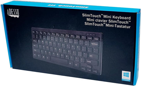 Adesso Natural Ergonomic AKB-111UB SlimTouch Mini Keyboard, Black...