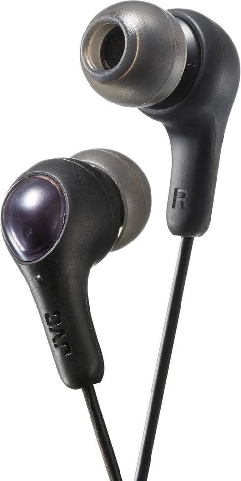 JVC Gumy in Ear Earbud Headphones with Paper Package, Powerful Sound, Comfortable and Secure Fit, Silicone Ear Pieces S/M/L - HAFX7BN (Black)...