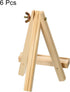 PATIKIL 5.9" Mini Wooden Easel Stand, 6 Pack Table Use Adjustable Triangle Holder for Displaying Photos, Card, Wedding, Wood Color...
