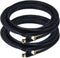 iMBPrice - (2-Pack) RG6 Coaxial Patch Cable (12 Feet) with F-Type Screw-on Connectors in Black...