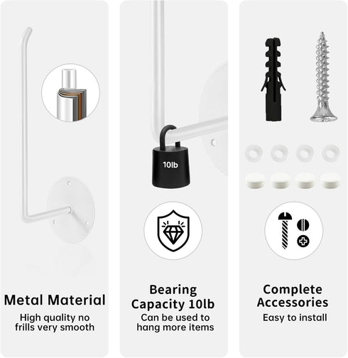 Hat Rack for Wall 2 Pack, Stainless Steel Adhesive Hat Hanger Hooks Holder for Baseball Caps, Multi-Purpose Strong Hook Organizer Can Hold More Th...