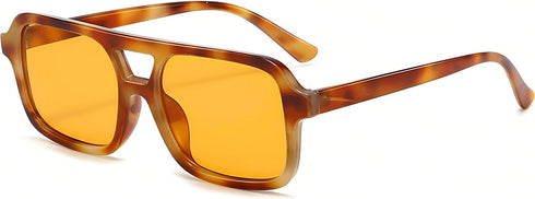 Retro Square Aviator Sunglasses for Women Men Vintage Trendy Rectangle 70s Sun Glasses...