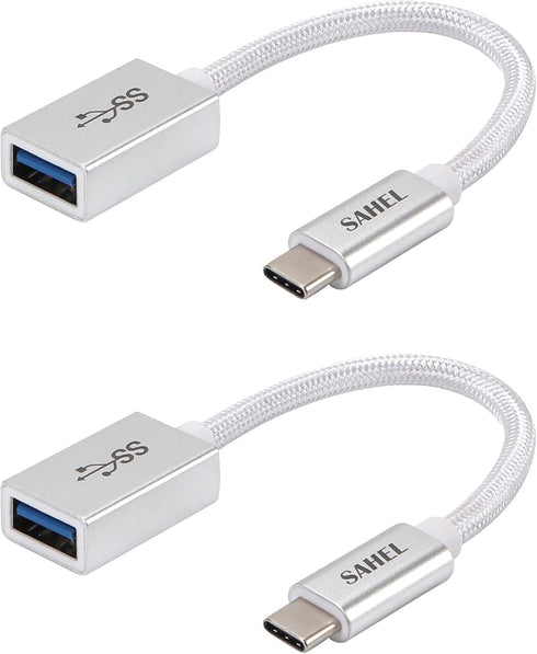 USB C to USB Adapter (2-Pack), USB Type-C to USB 3.0 OTG Converter, Thunderbolt 3 to USB Female Adapter, Compatible with MacBook Pro/Air, iPad Air...