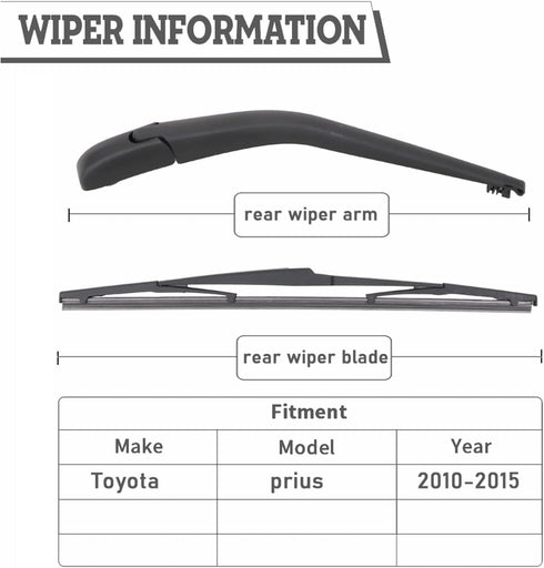 Replacement for Toyota Prius 2010-2015 Rear Wiper Arm Blade Nut Set,Rear Wiper Cover Accessories Assembly, Wiper Cap Set for Back Windshield Windo...